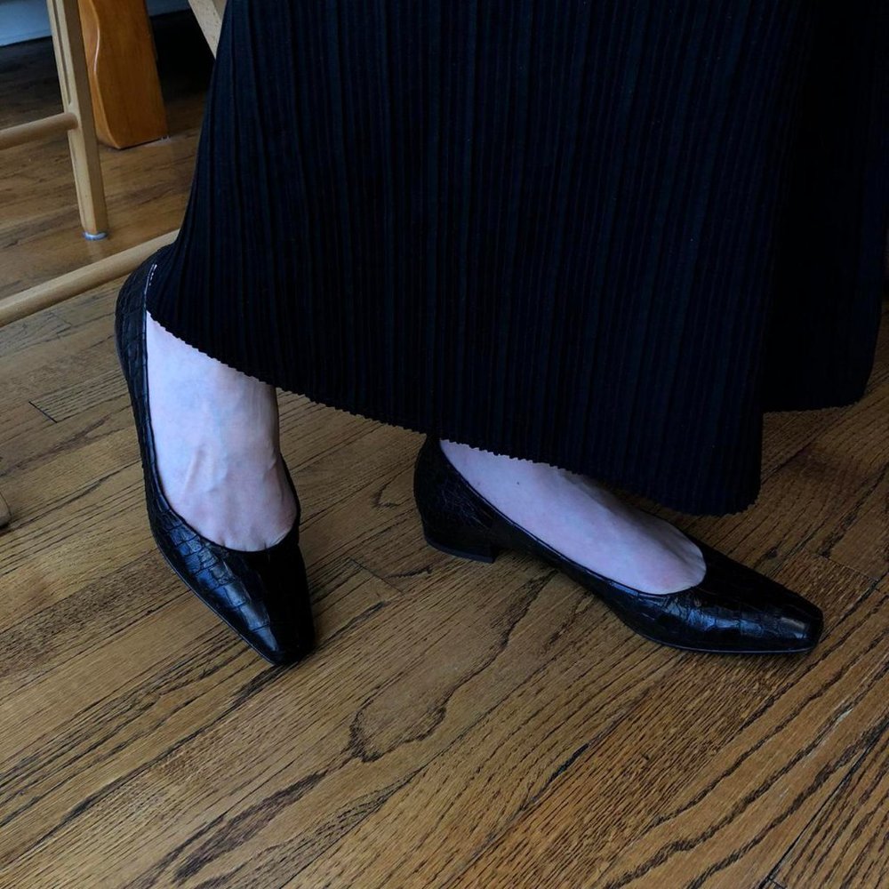 STUART WEITZMAN - CROC BALLET FLATS